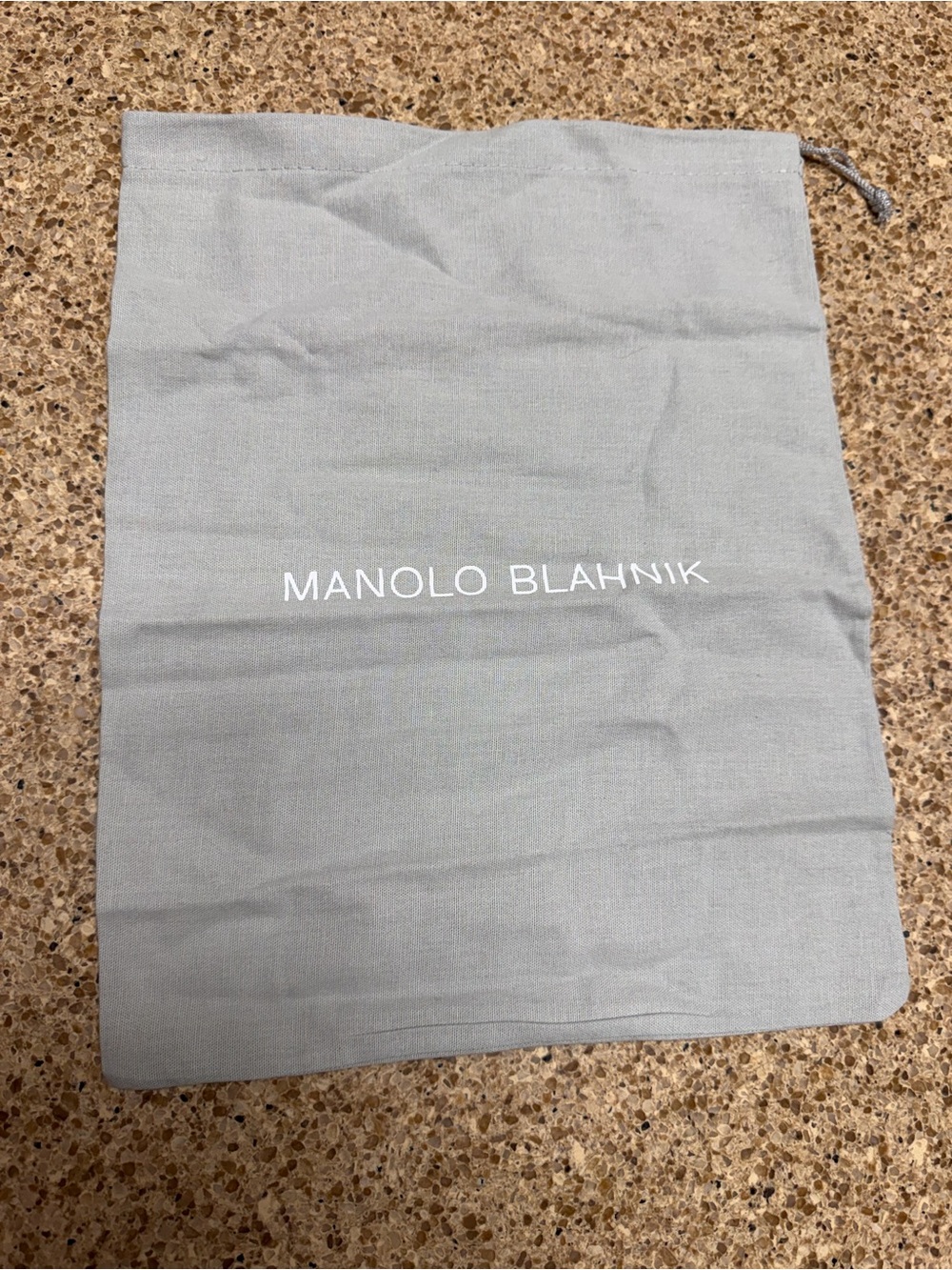 Manolo Blahnik Light Gray Drawstring Dust Bag